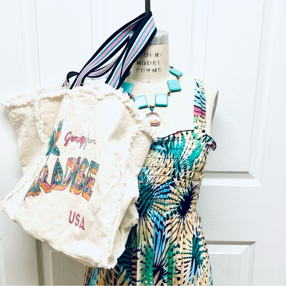 Tropical Print Sundresss XL - Picture 3 of 6